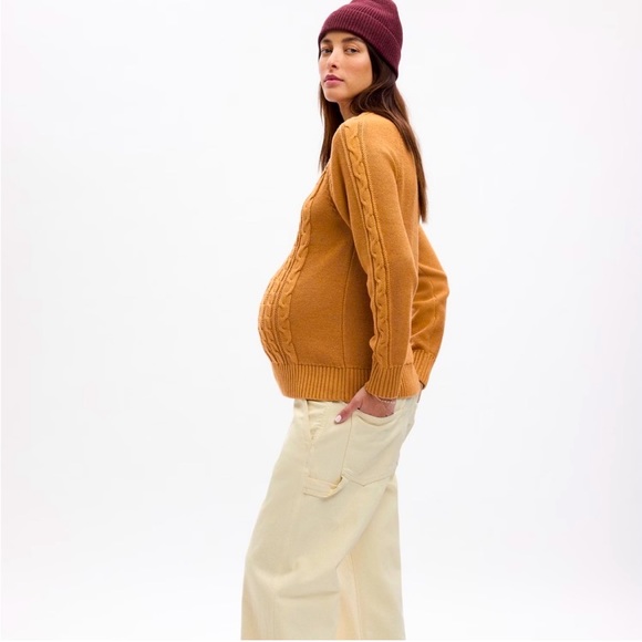 GAP Maternity Cable Knit Sweater & NWT tee Black Size Small EUC 100% cotton - Picture 16 of 16